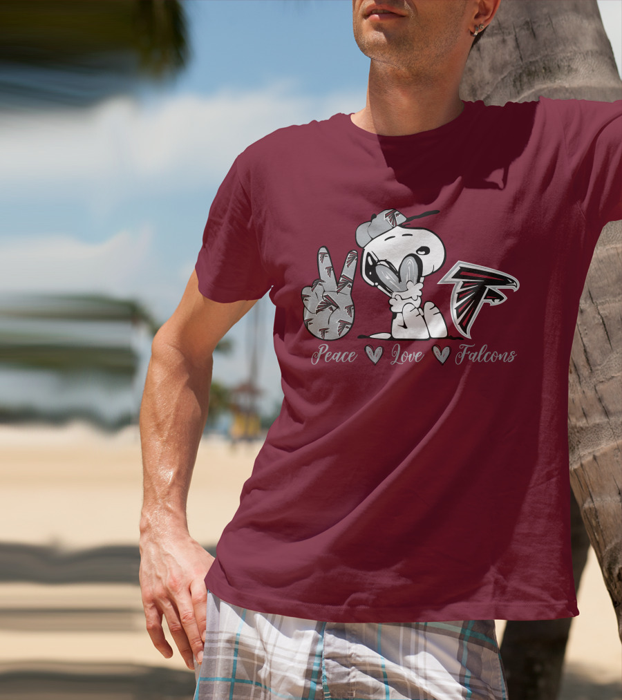 Snoopy Peace Love Falcons Atlanta Football T-Shirt