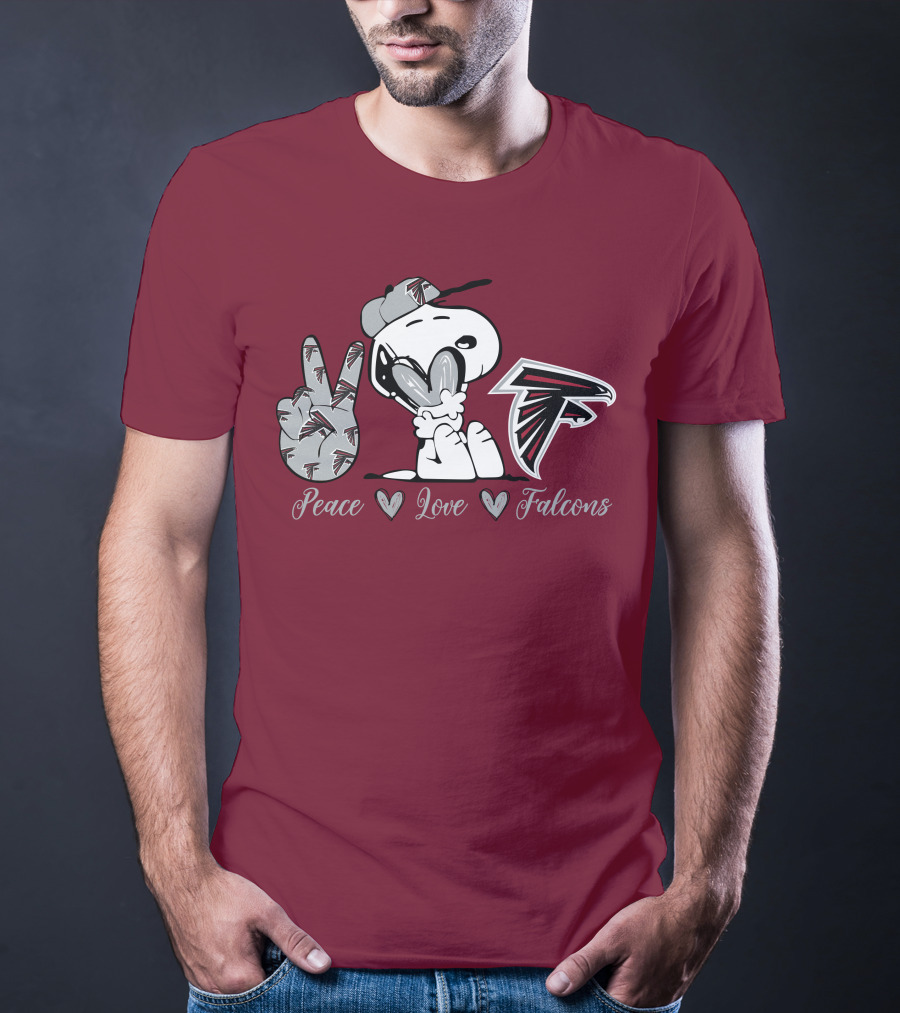 Snoopy Peace Love Falcons Atlanta Football T-Shirt