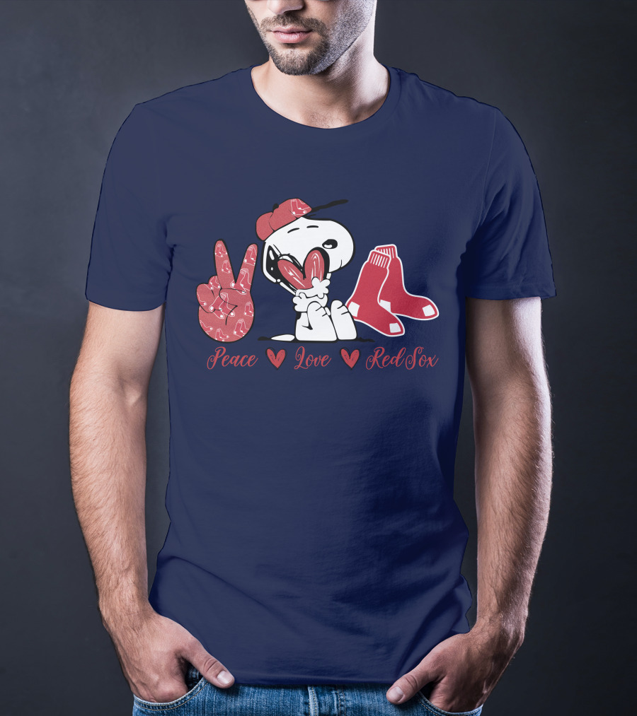 Peace Love Snoopy Red Sox T-Shirt