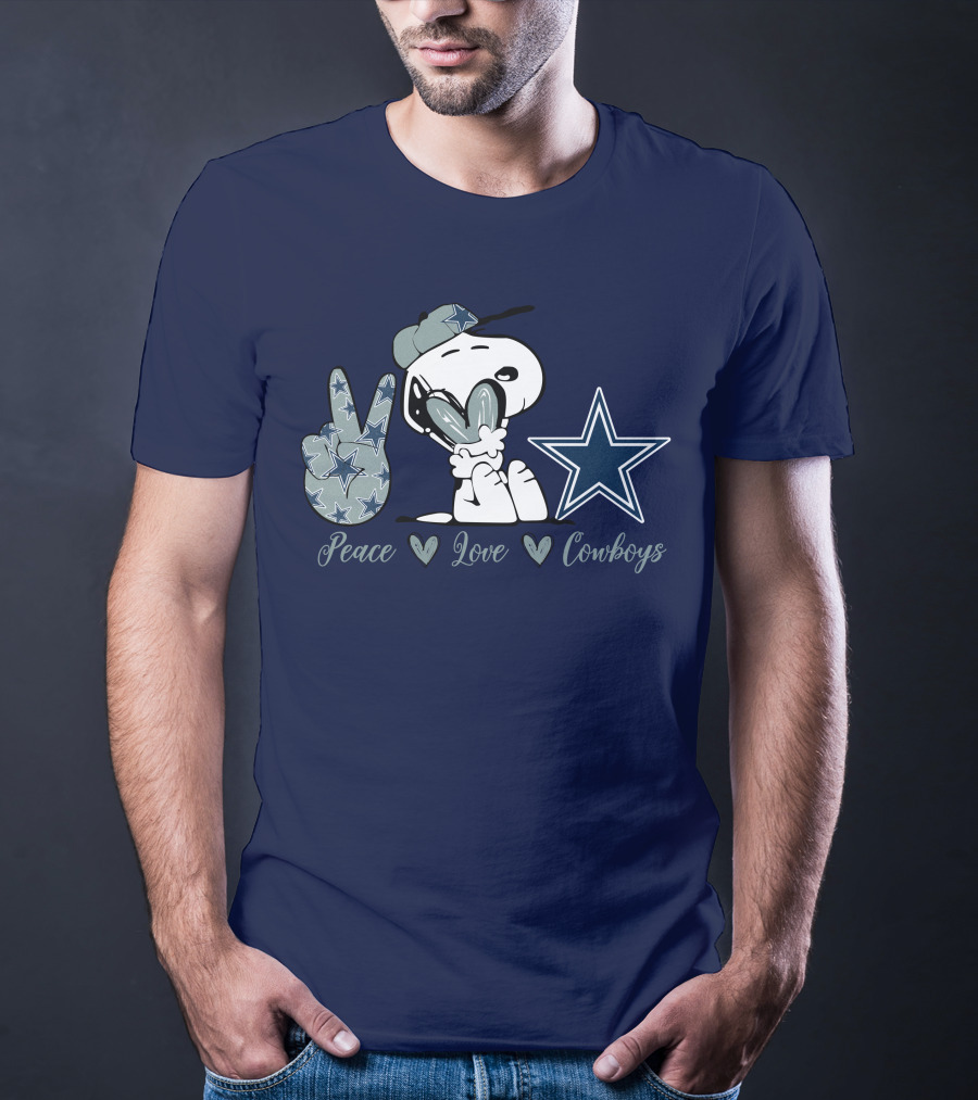 Peace Love Cowboys Snoopy Dallas Cowboys T-Shirt