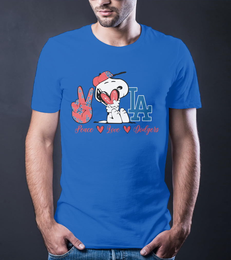 Peace Love Los Angeles Dodgers Snoopy La T-Shirt
