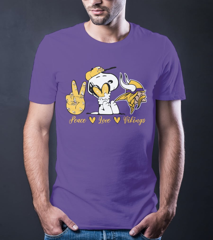 Peace Love Vikings Snoopy Minnesota T-Shirt
