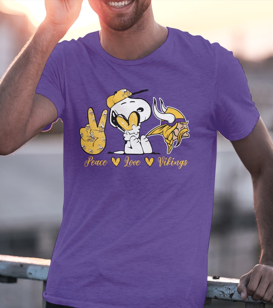 Peace Love Vikings Snoopy Minnesota T-Shirt