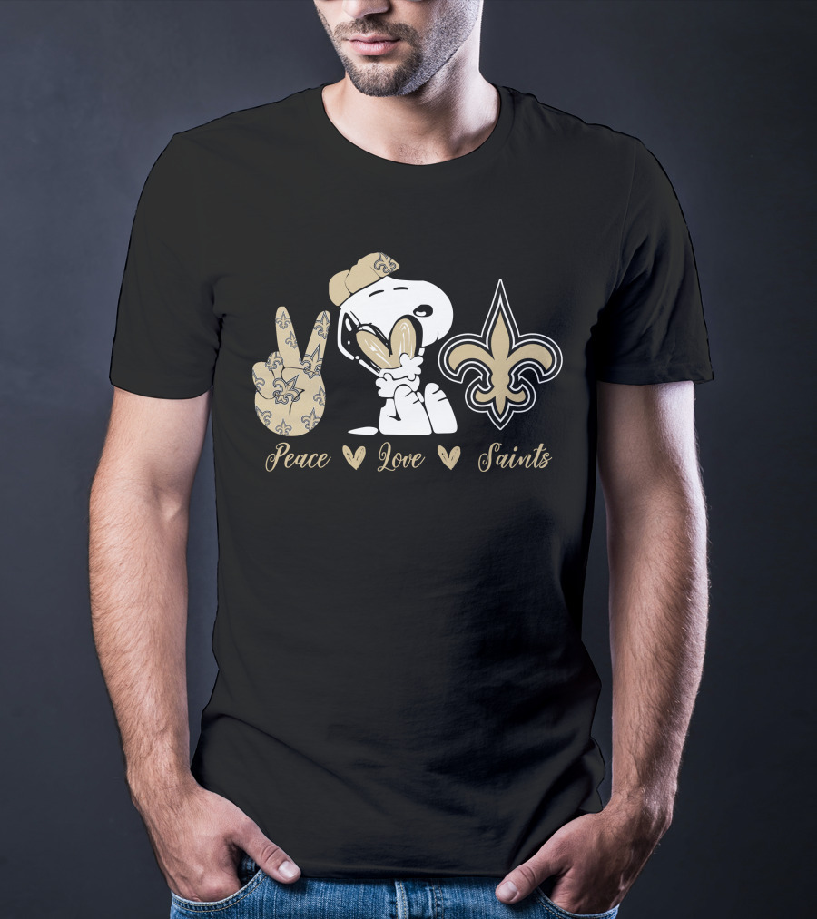 Peace Love Saints Snoopy New Orleans T-Shirt