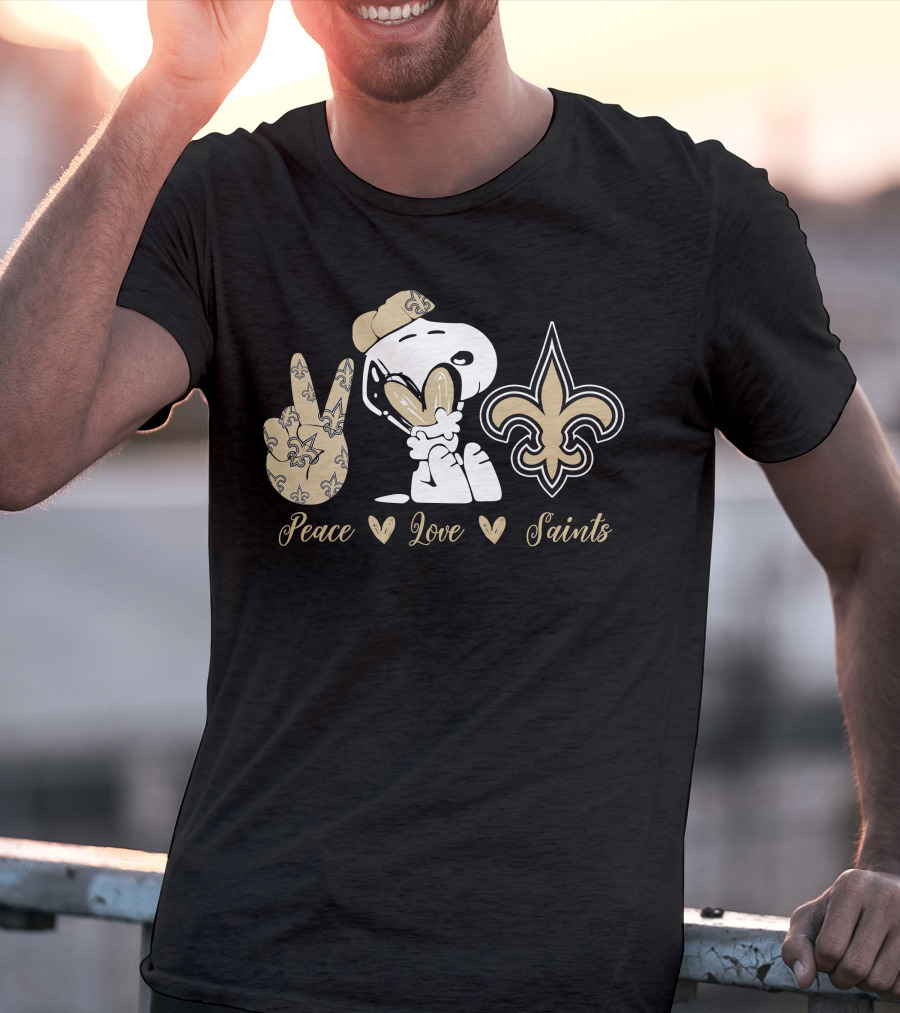 Peace Love Saints Snoopy New Orleans T-Shirt