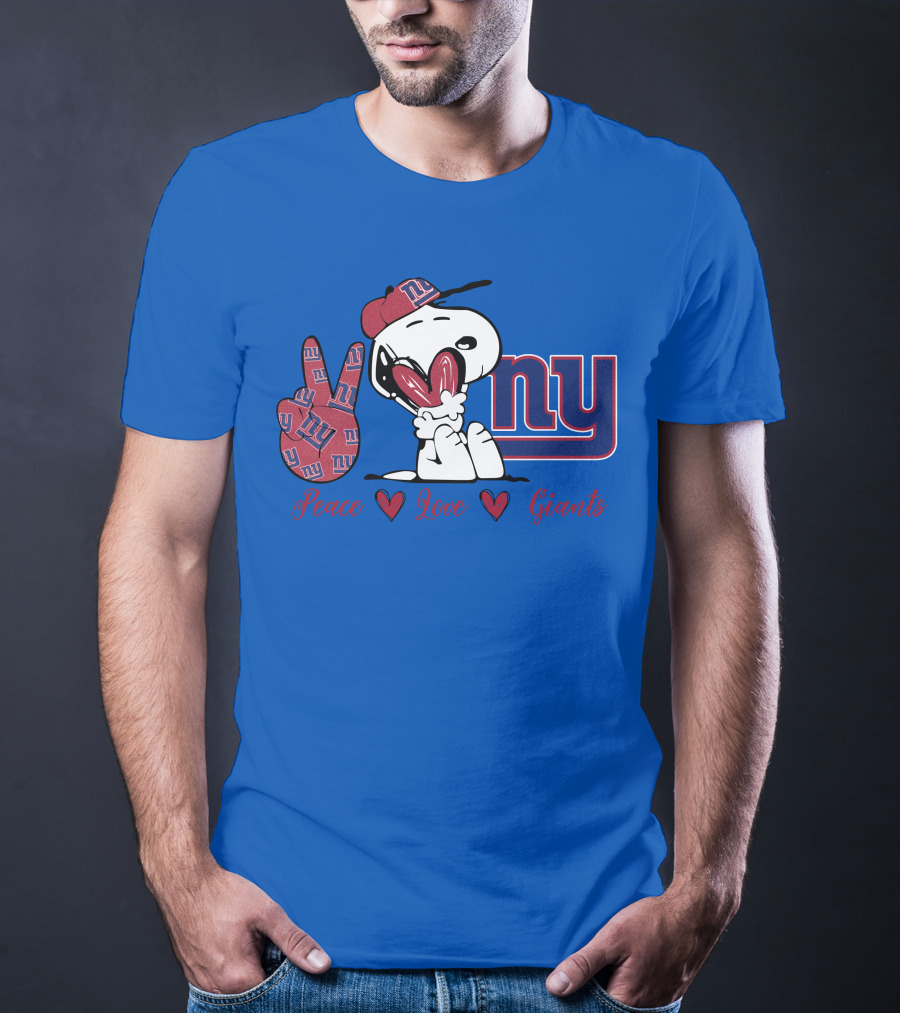 Peace Love New York Giants Snoopy Ny T-Shirt