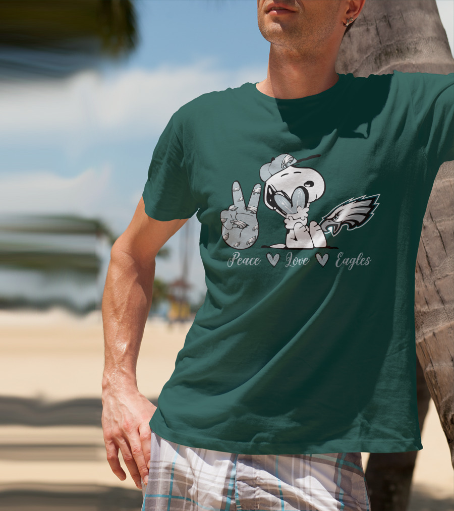 Peace Love Snoopy Philadelphia Eagles T-Shirt