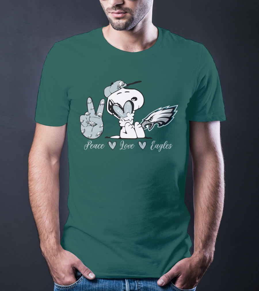Peace Love Snoopy Philadelphia Eagles T-Shirt