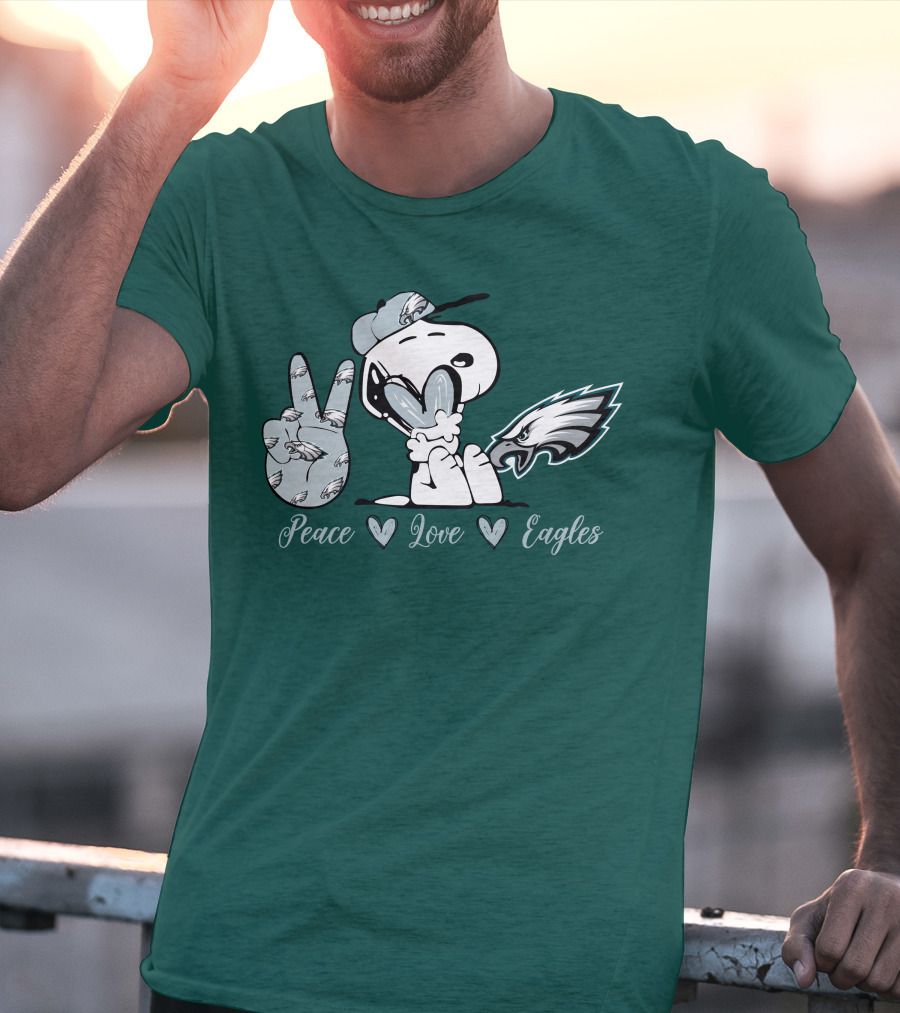 Peace Love Snoopy Philadelphia Eagles T-Shirt