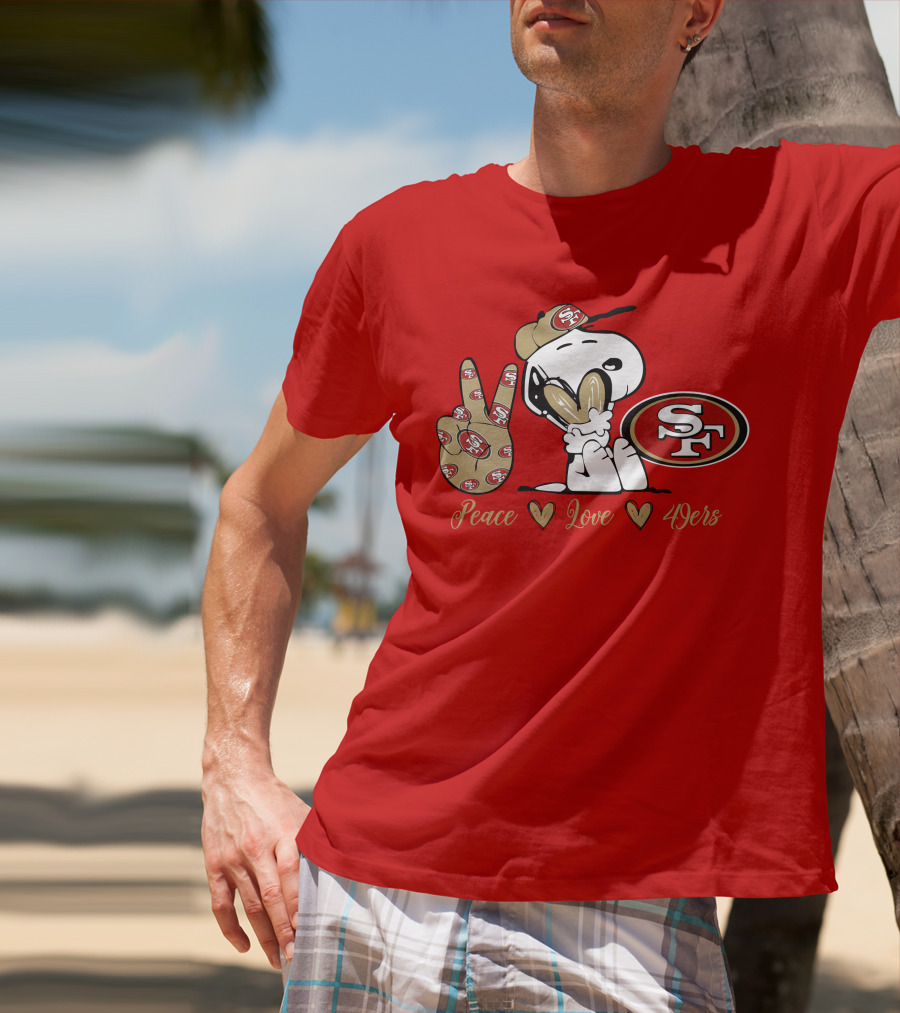 Snoopy Peace Love 49ers Sf T-Shirt