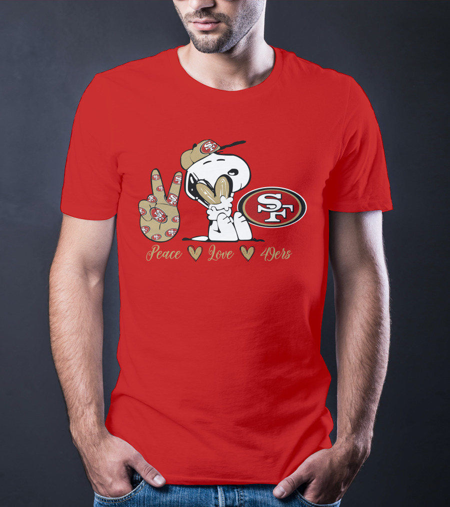 Snoopy Peace Love 49ers Sf T-Shirt