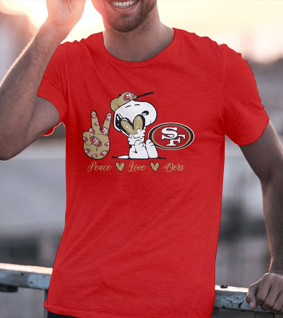 Snoopy Peace Love 49ers Sf T-Shirt