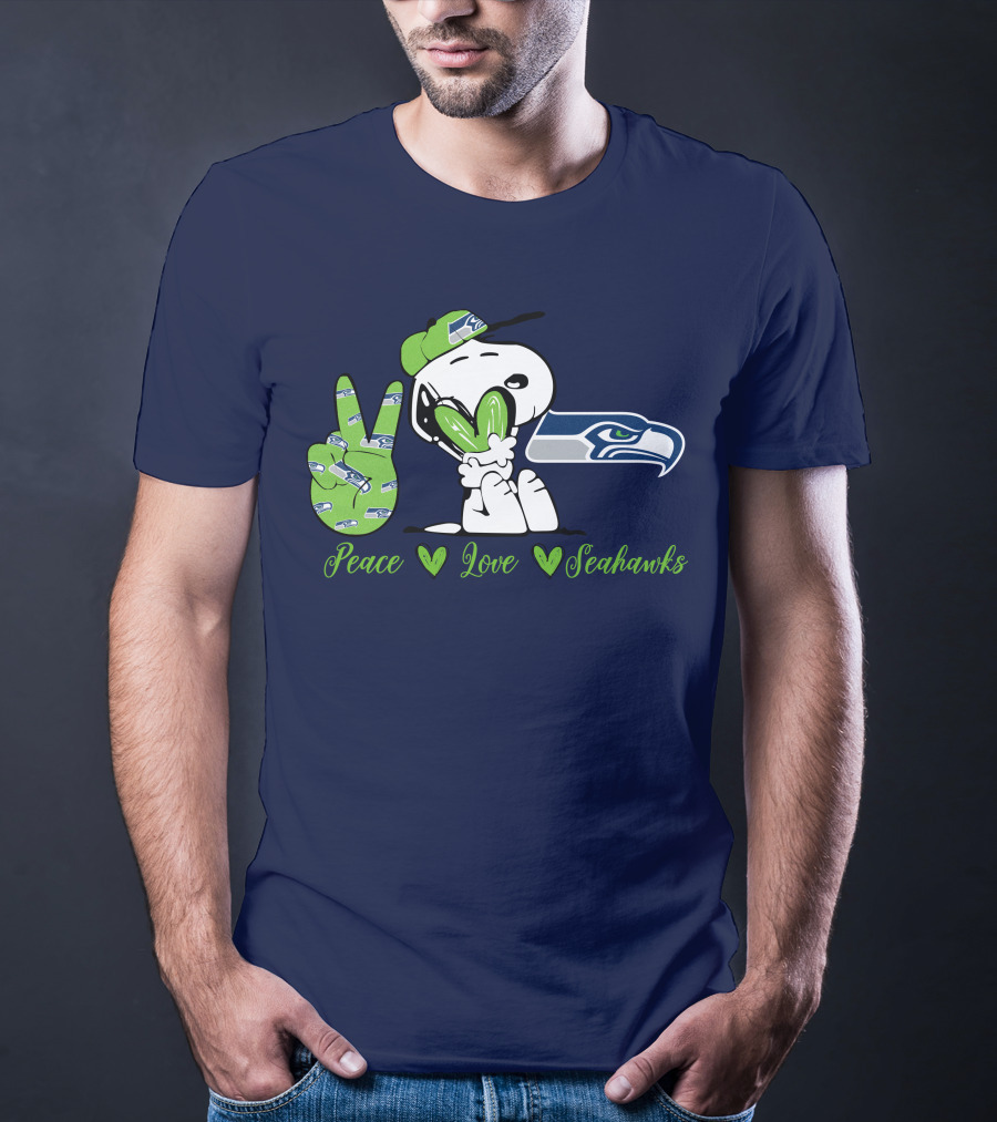 Snoopy Peace Love Seahawks T-Shirt