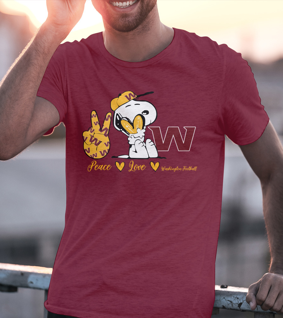 Peace Love Washington Football Snoopy W T-Shirt