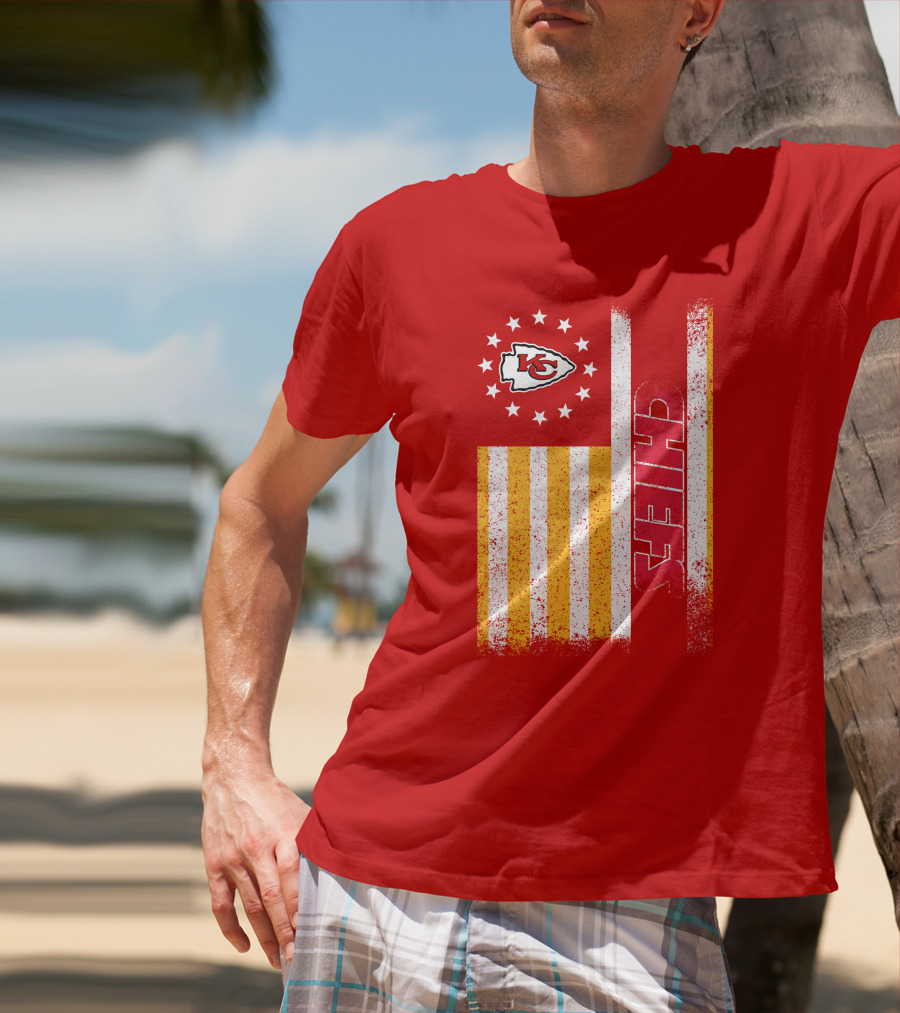 Kansas City Chiefs American Flag Stripes Stars T-Shirt