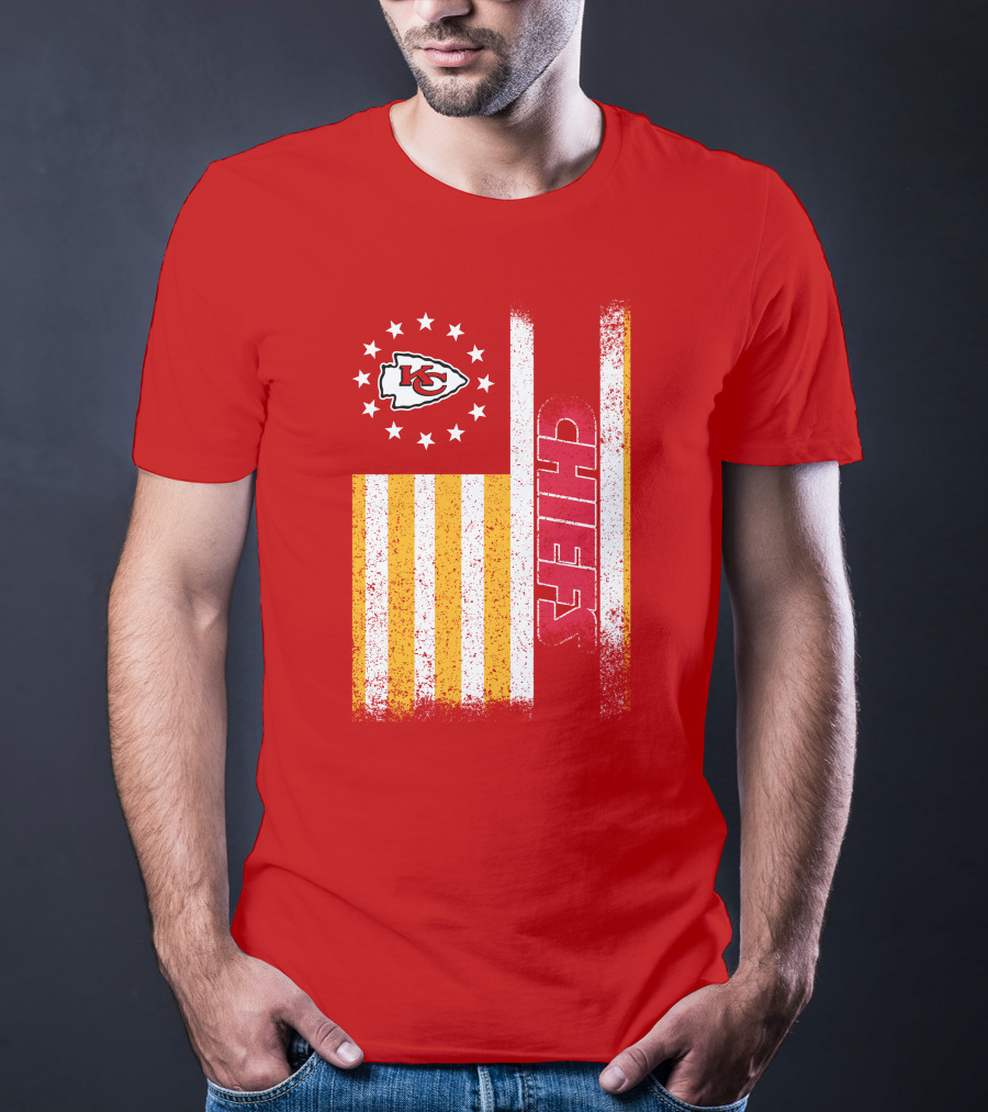 Kansas City Chiefs American Flag Stripes Stars T-Shirt