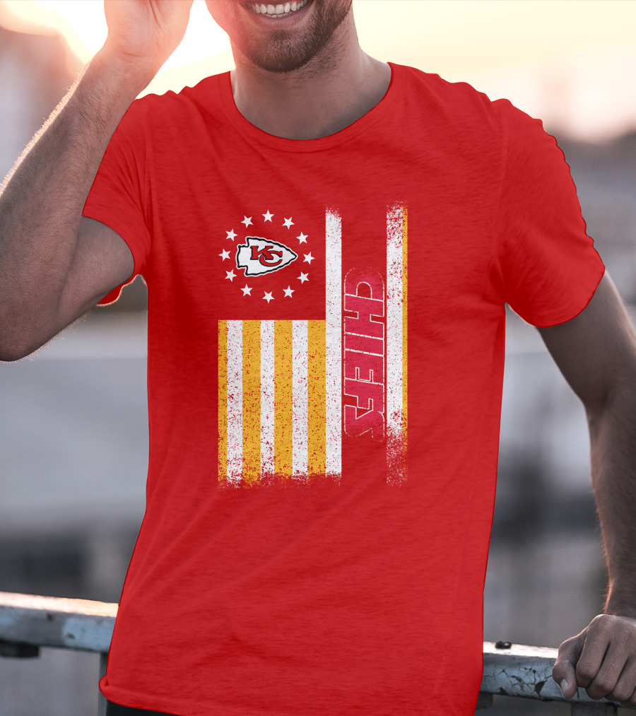 Kansas City Chiefs American Flag Stripes Stars T-Shirt