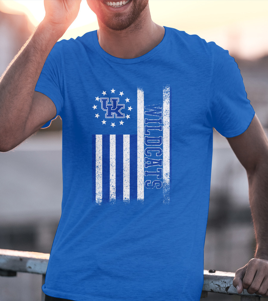 Kentucky Wildcats American Flag Uk Logo Wildcat Pride T-Shirt