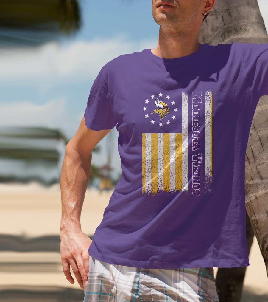 Minnesota Vikings American Flag Stars And Stripes T-Shirt