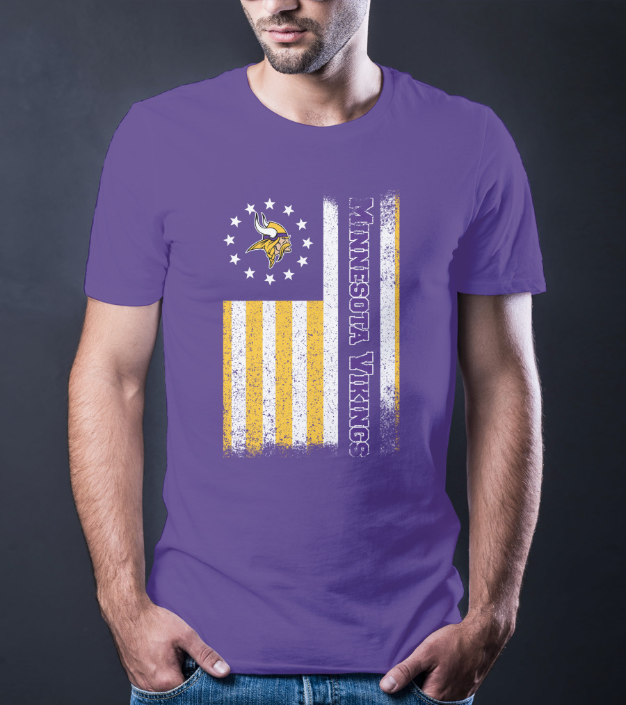 Minnesota Vikings American Flag Stars And Stripes T-Shirt