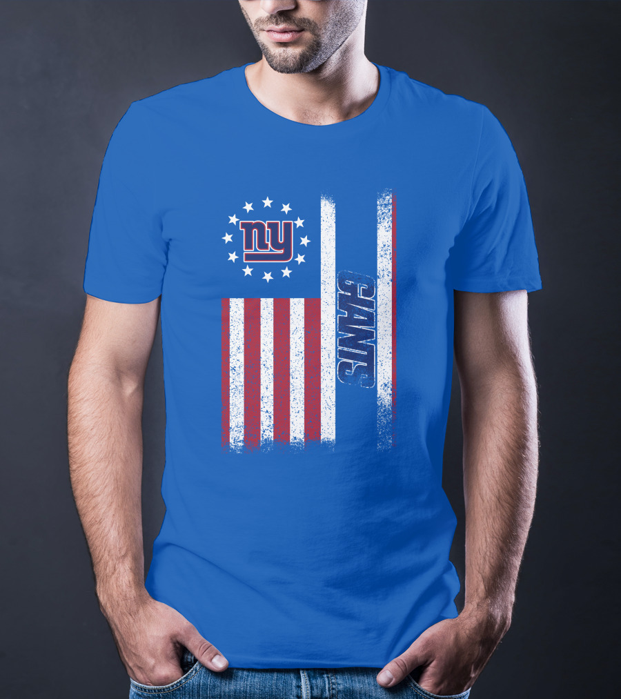 New York Giants Stars And Stripes American Flag T-Shirt