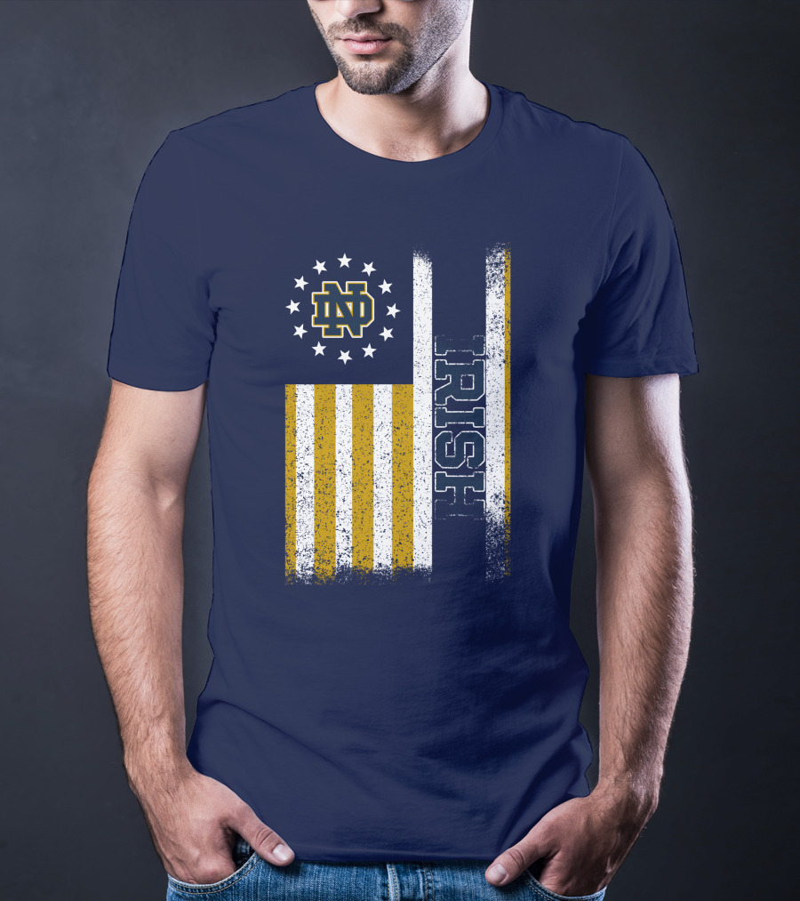 Notre Dame Fighting Irish American Flag Nd T-Shirt