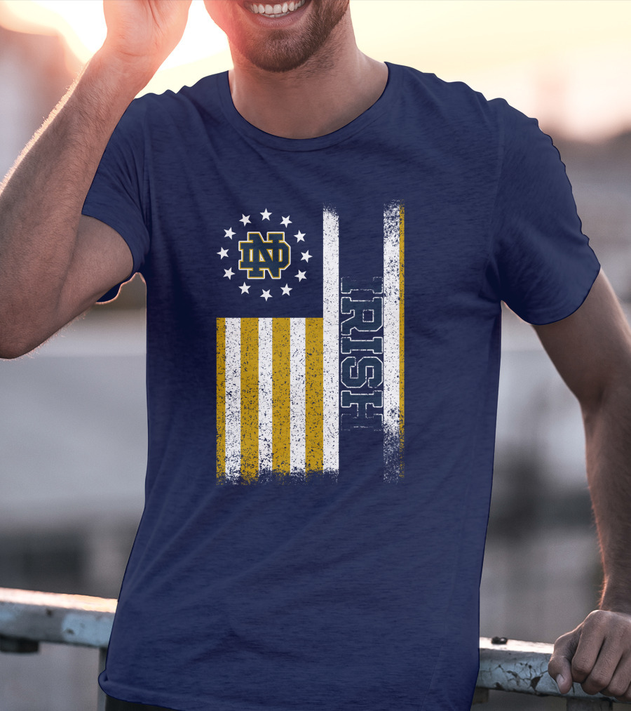 Notre Dame Fighting Irish American Flag Nd T-Shirt