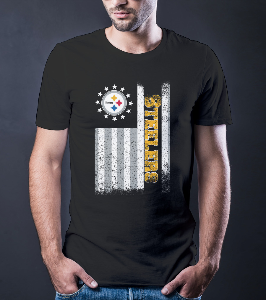 Pittsburgh Steelers American Flag Stars And Stripes T-Shirt