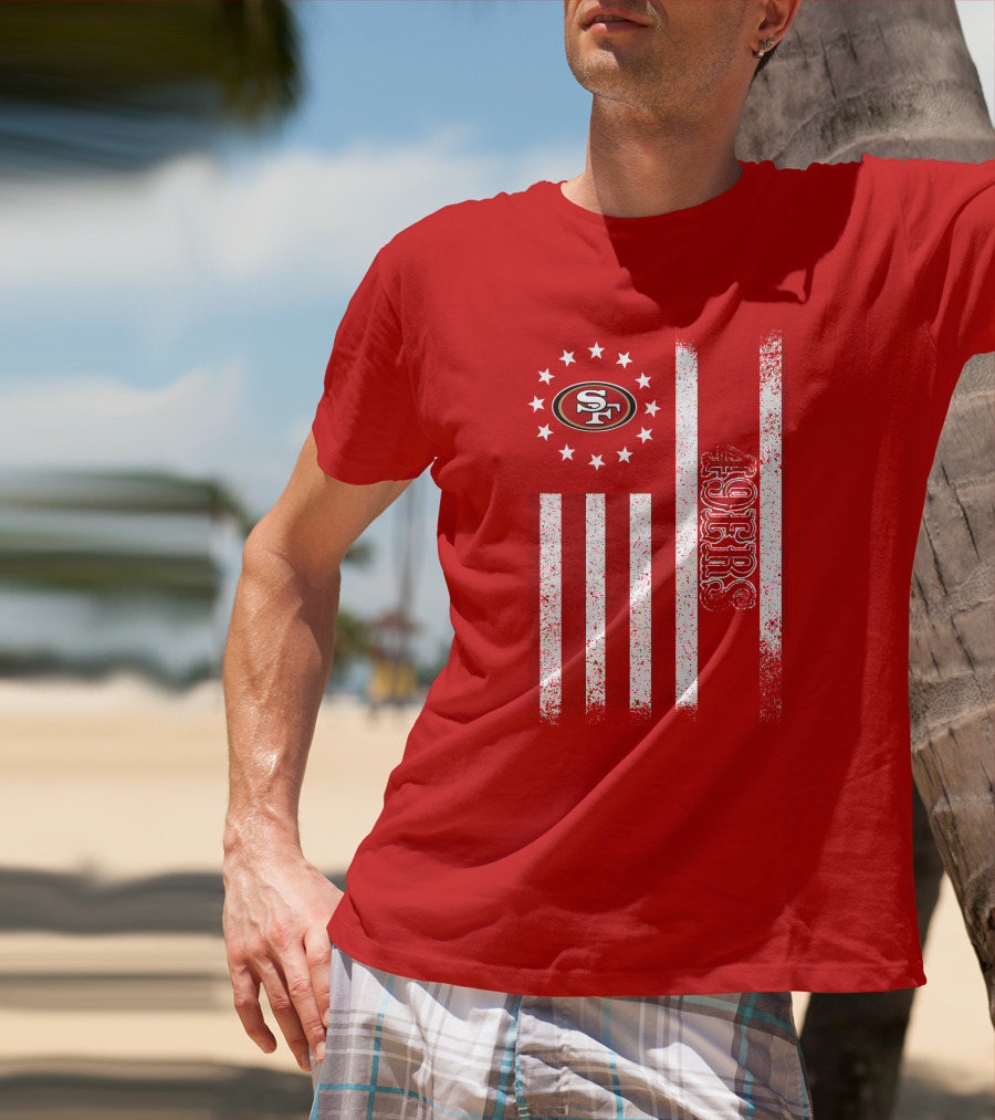 San Francisco 49ers American Flag Sf Logo Stars Stripes T-Shirt