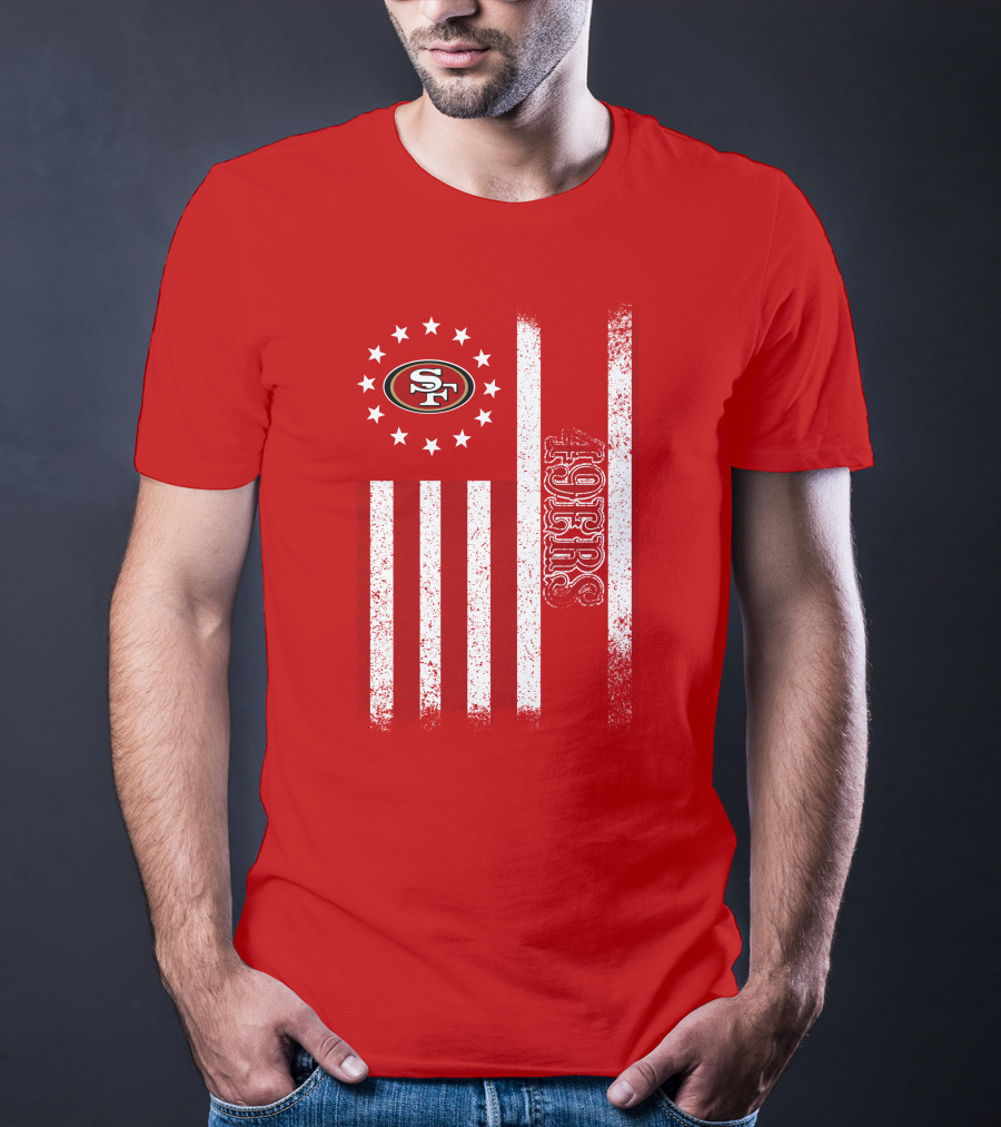 San Francisco 49ers American Flag Sf Logo Stars Stripes T-Shirt