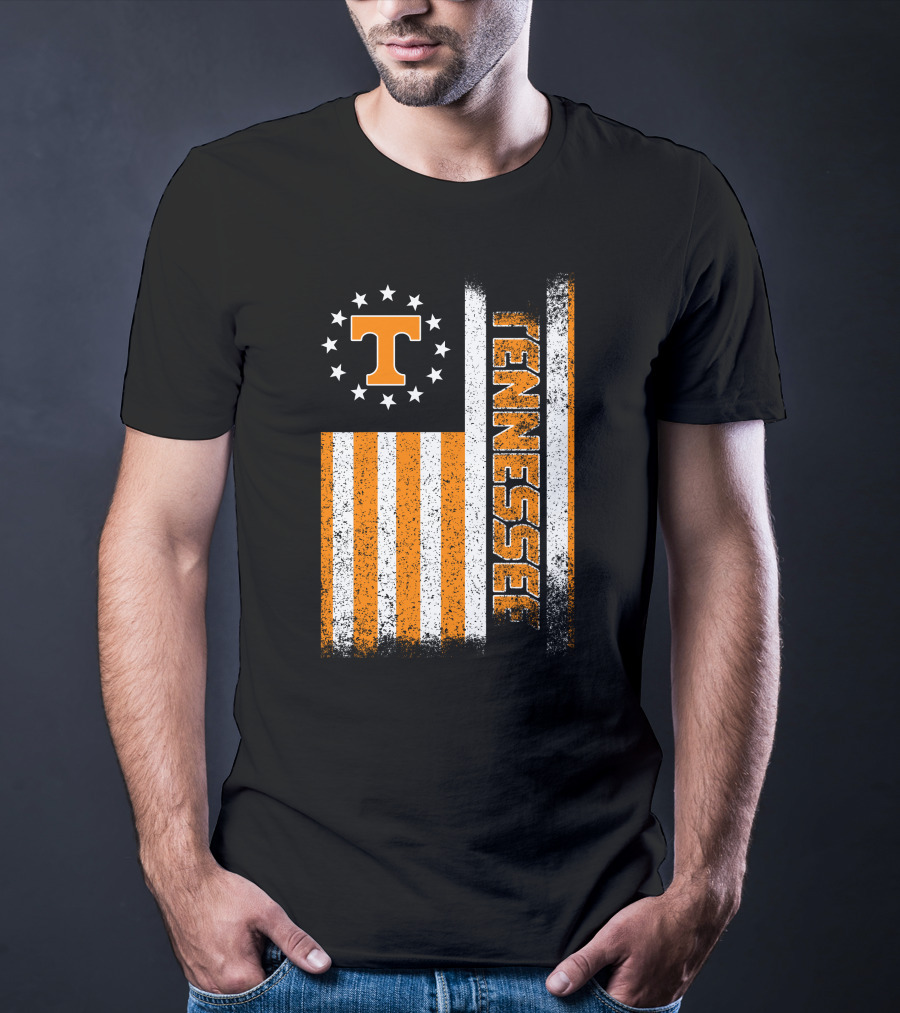Tennessee Volunteers American Flag Stars And Stripes Vintage Look T-Shirt