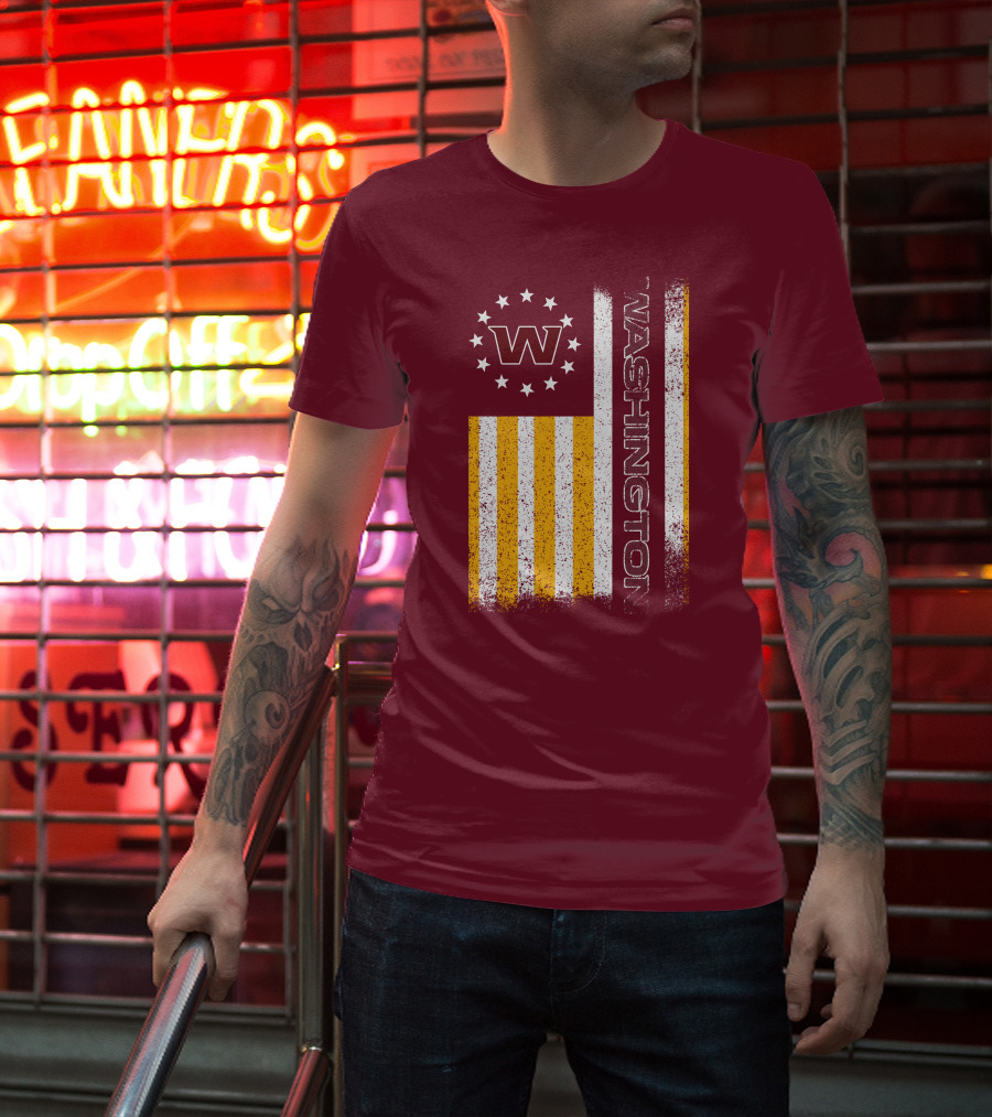 Washington W Stars Stripes American Flag T-Shirt