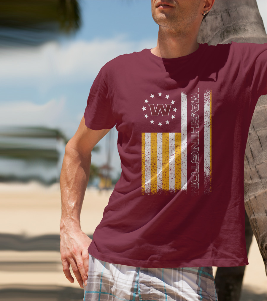Washington W Stars Stripes American Flag T-Shirt