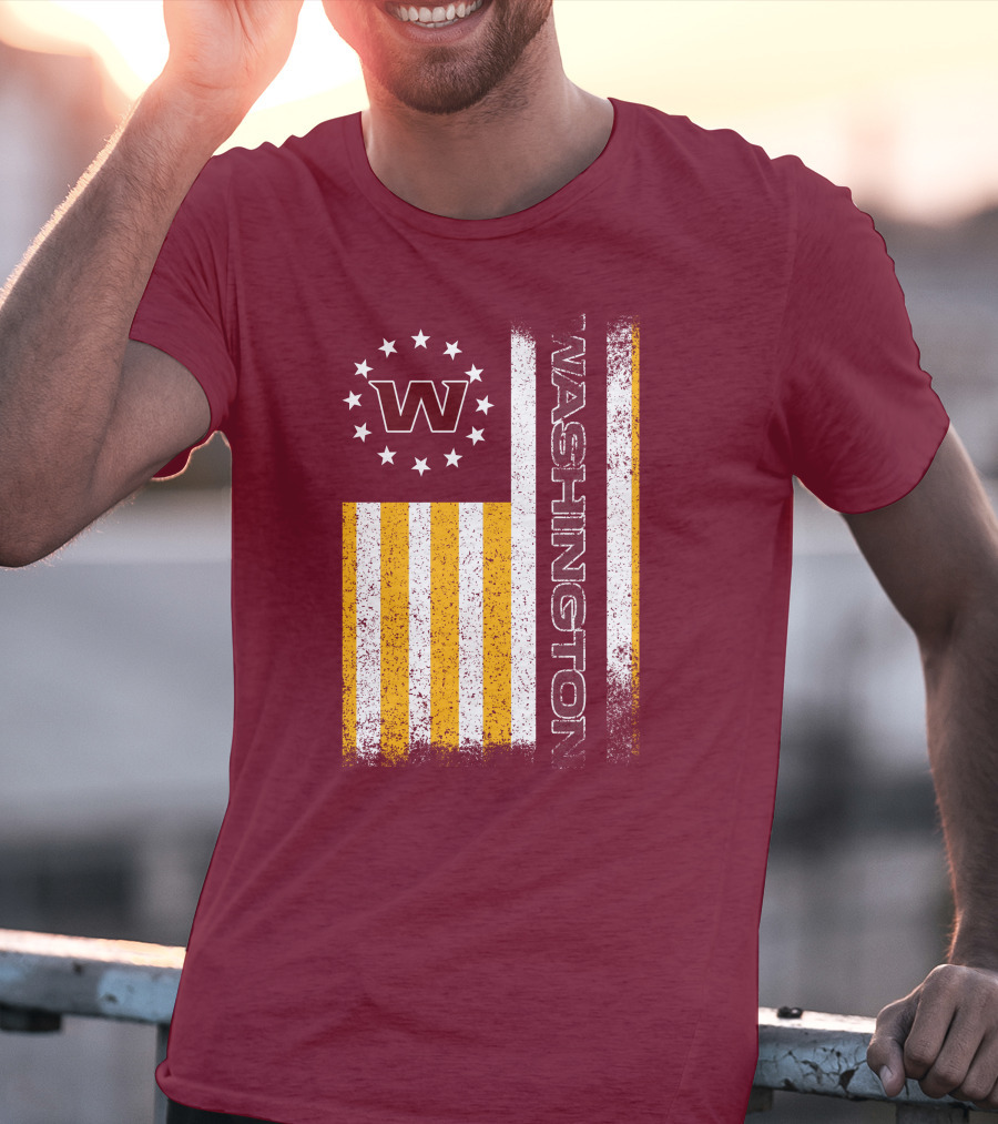 Washington W Stars Stripes American Flag T-Shirt