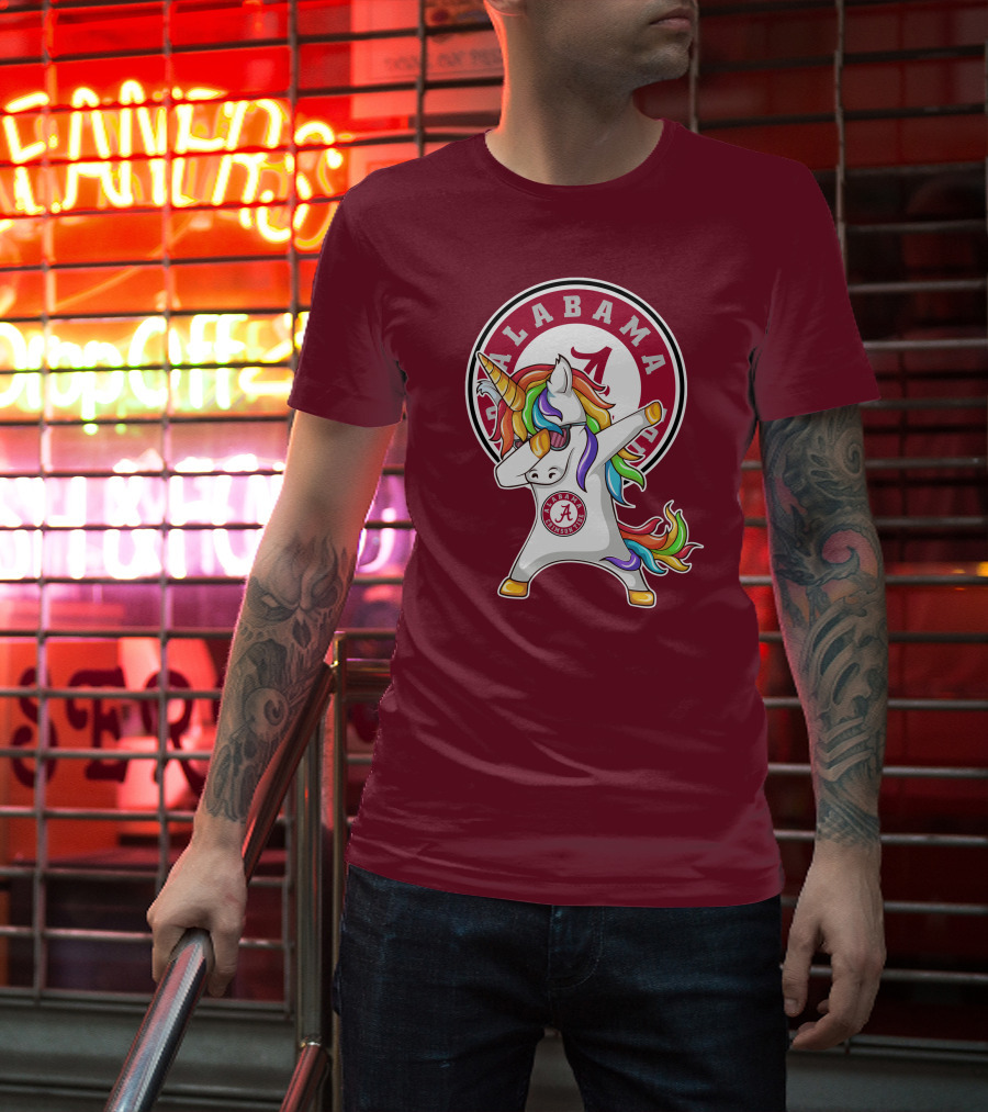 Alabama Crimson Tide Dabbing Unicorn T-Shirt