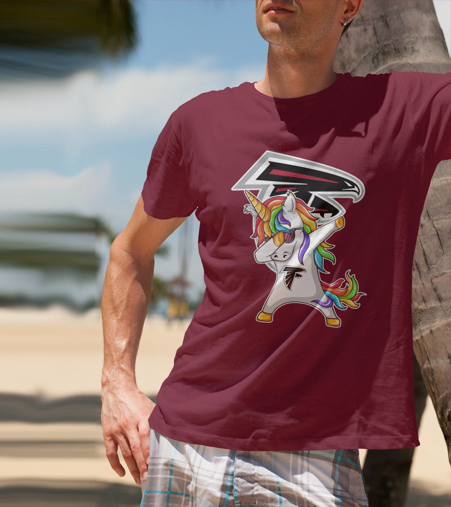Atlanta Falcons Unicorn Rainbow Dabbing T-Shirt