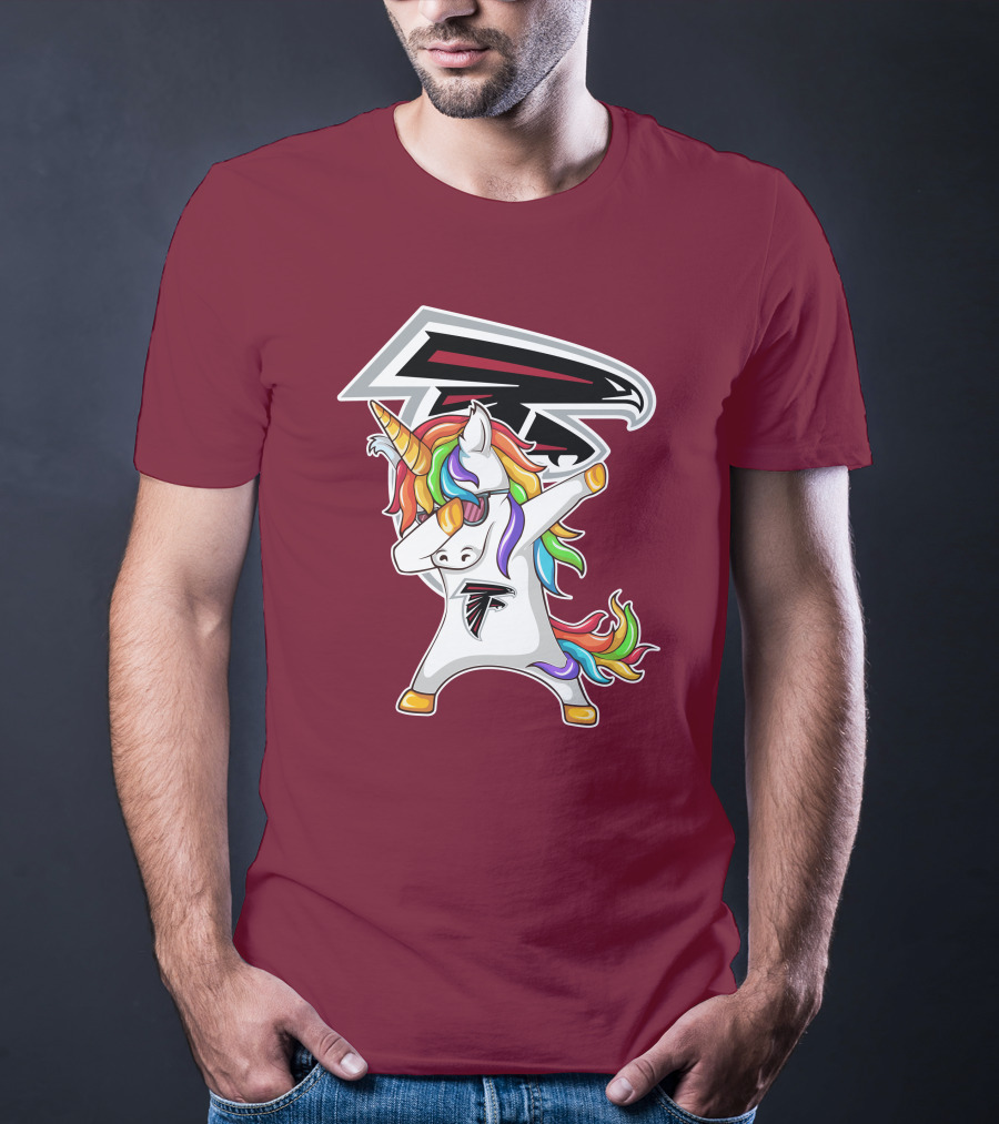 Atlanta Falcons Unicorn Rainbow Dabbing T-Shirt
