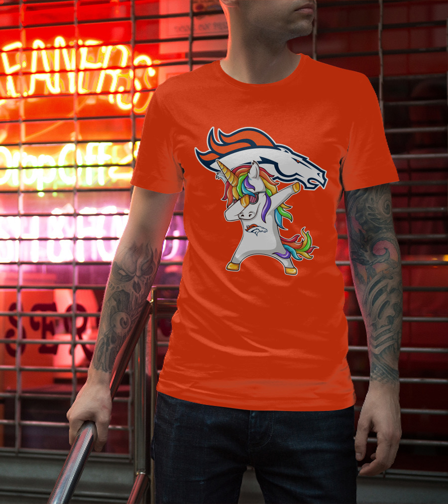 Denver Broncos Unicorn Dabbing NFL Sports Fan T-Shirt