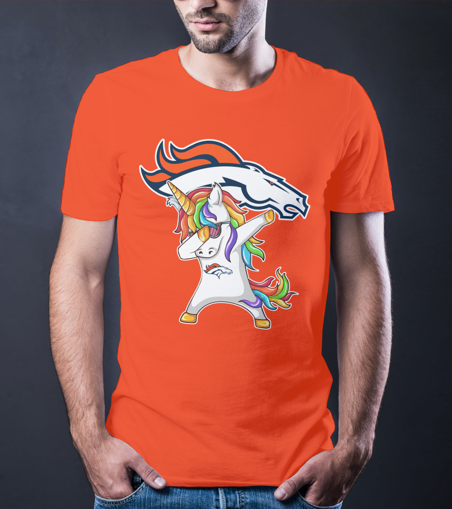 Denver Broncos Unicorn Dabbing NFL Sports Fan T-Shirt