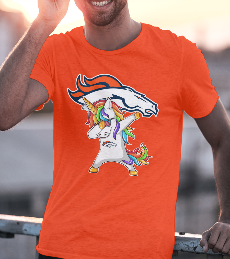 Denver Broncos Unicorn Dabbing NFL Sports Fan T-Shirt