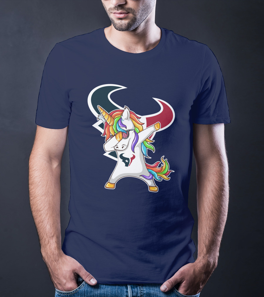 Houston Texans Unicorn Dabbing NFL Pride T-Shirt