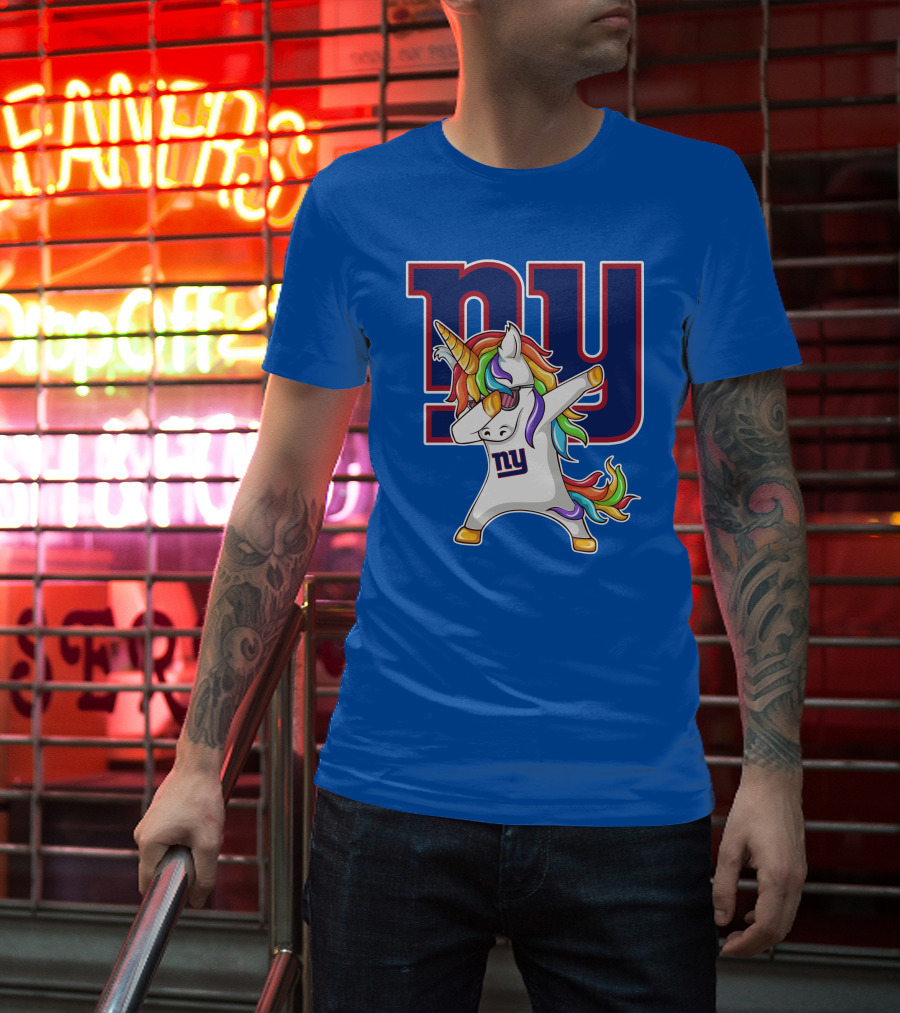 NY Giants Rainbow Unicorn Dab T-Shirt