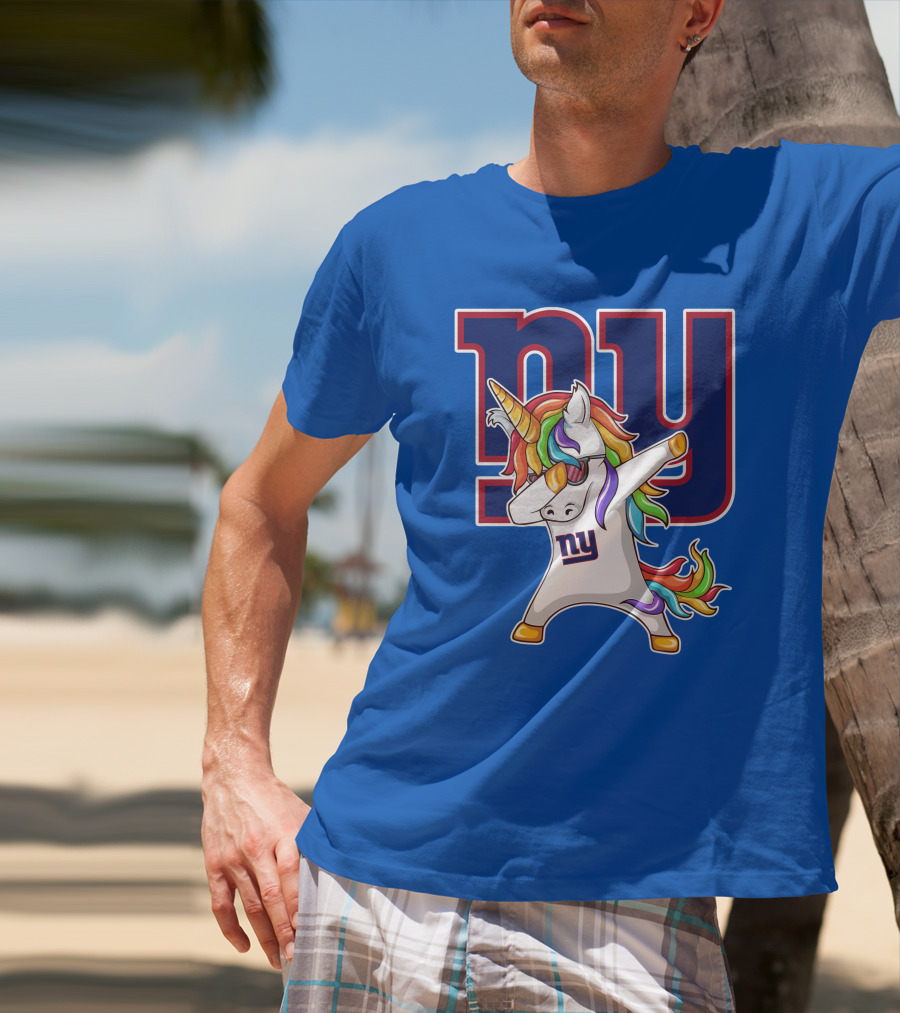 NY Giants Rainbow Unicorn Dab T-Shirt