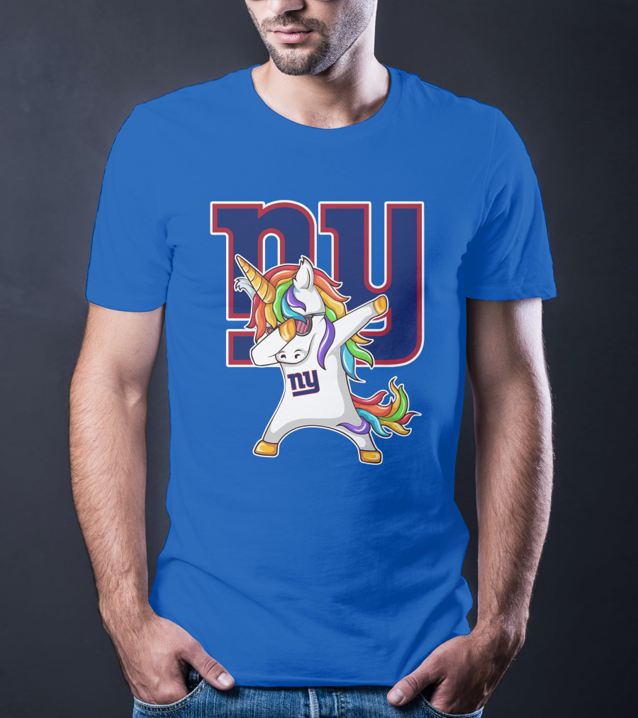 NY Giants Rainbow Unicorn Dab T-Shirt