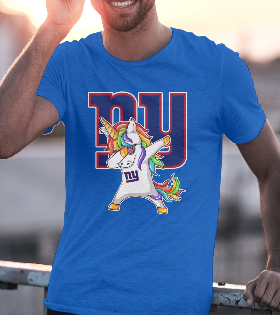 NY Giants Rainbow Unicorn Dab T-Shirt