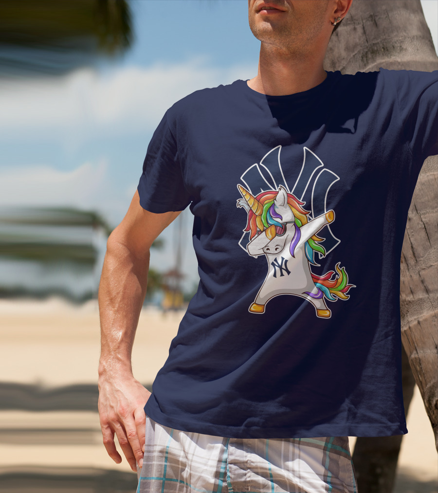 New York Yankees Unicorn Dabbing Rainbow T-Shirt