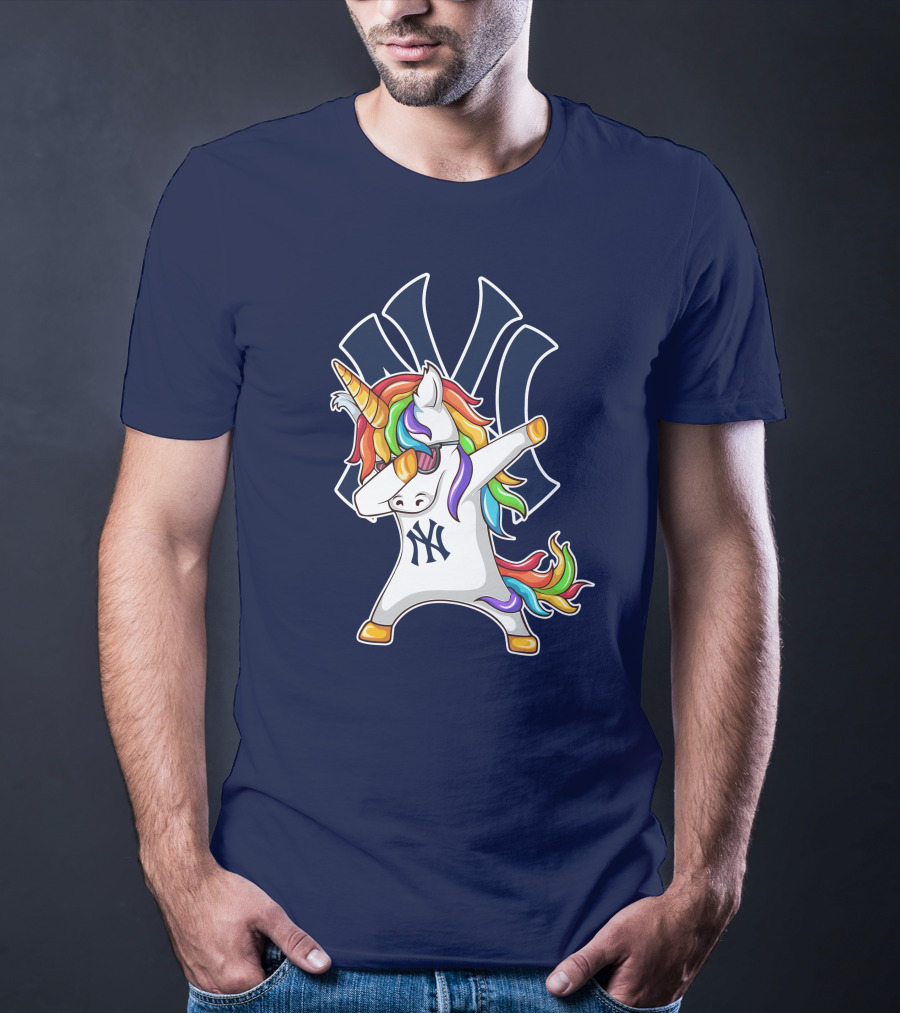 New York Yankees Unicorn Dabbing Rainbow T-Shirt