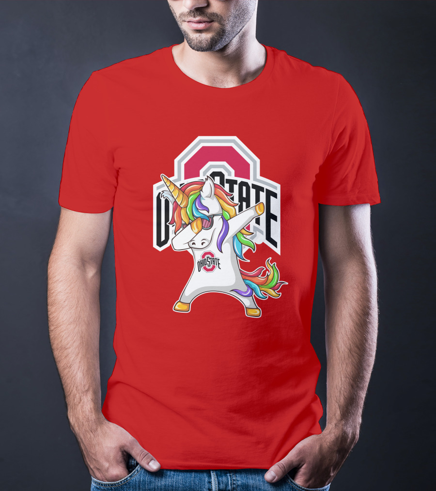 Ohio State Buckeyes Rainbow Unicorn Dabbing T-Shirt