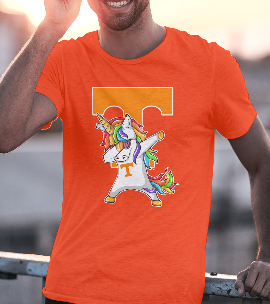 Tennessee Volunteers Dabbing Unicorn With Iconic Orange T T-Shirt