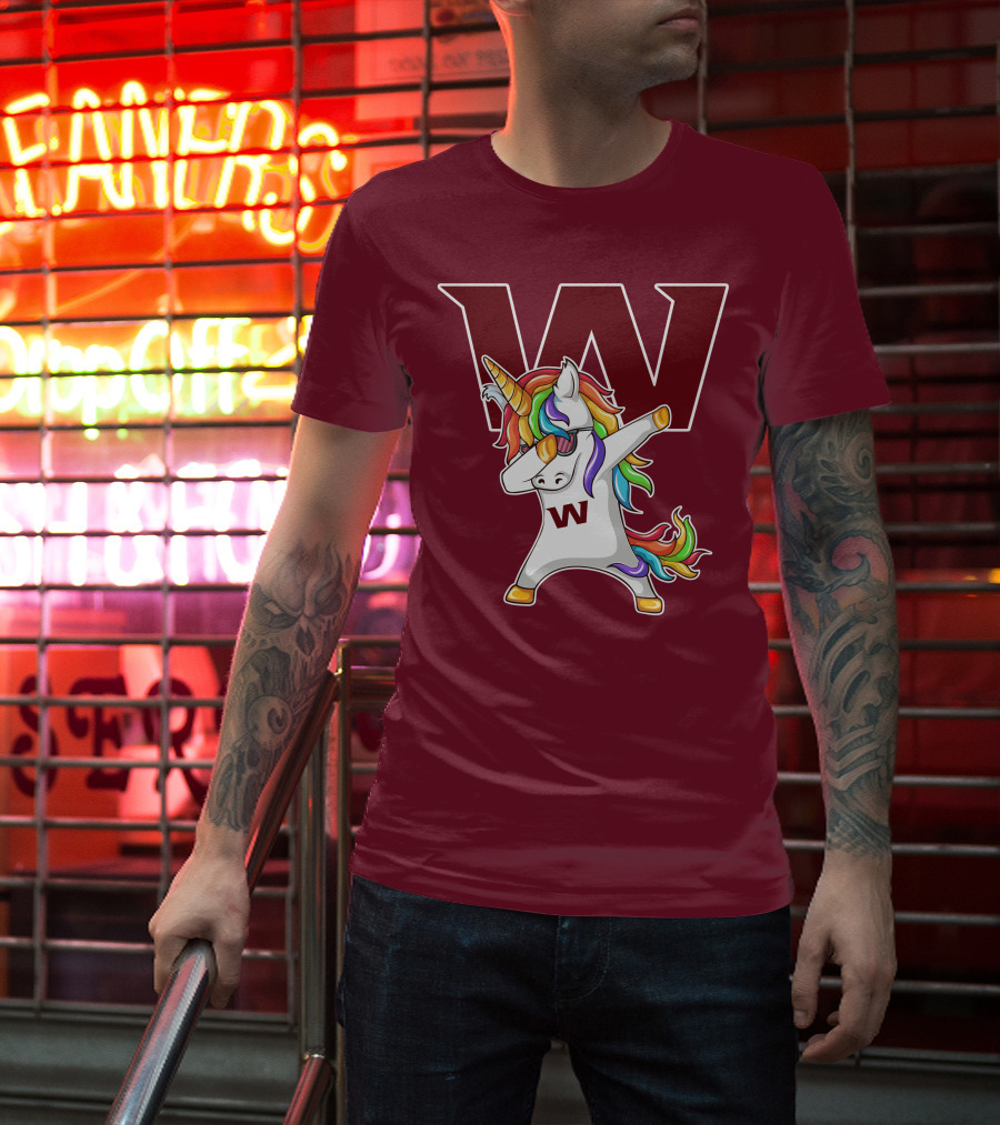Washington Football Team Unicorn Dabbing W T-Shirt